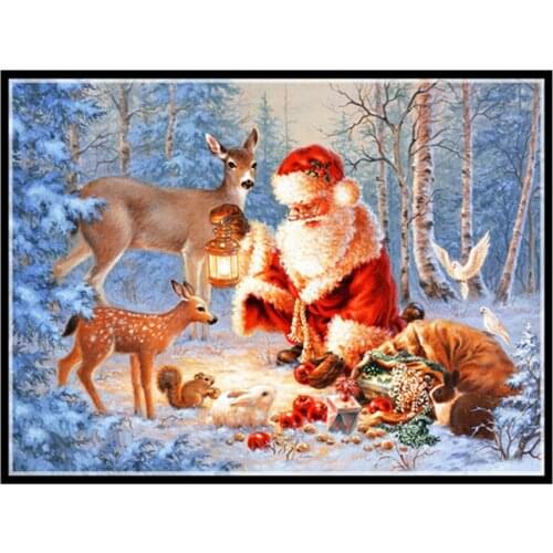 DIY 5D Diamond Painting Full Round Diamond Mosaic Christmas Santa Claus deer Rhinestone Embroidery Home Decoration Christmas