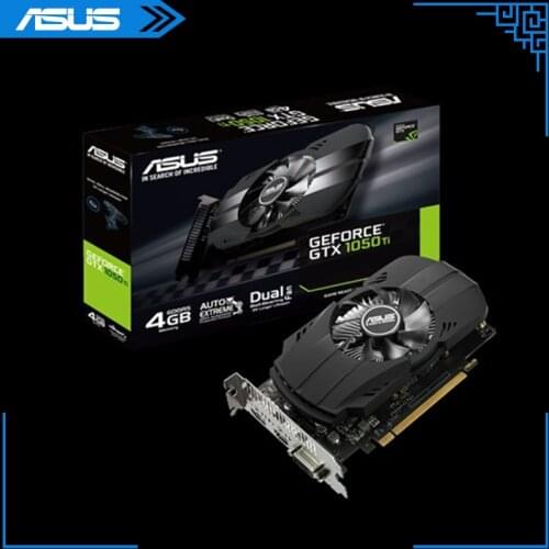 Asus PH-GTX1050TI-4G Graphics Card NVIDIA GeForce GTX 1050 TI GDDR5 4GB PCI Express 3.0 16X DVI-D DP 1.4 Gaming Video Card