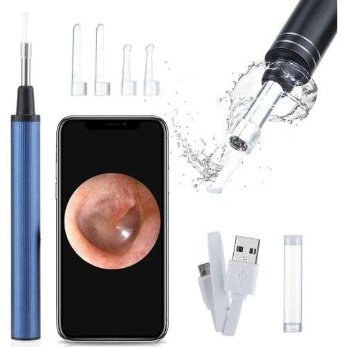 3.9mm Wireless WiFi Ear Sticks Endoscope Mini Camera Otoscope LED Earpick Ear Wax Removal Health Care Ear Spoon for Android iOS