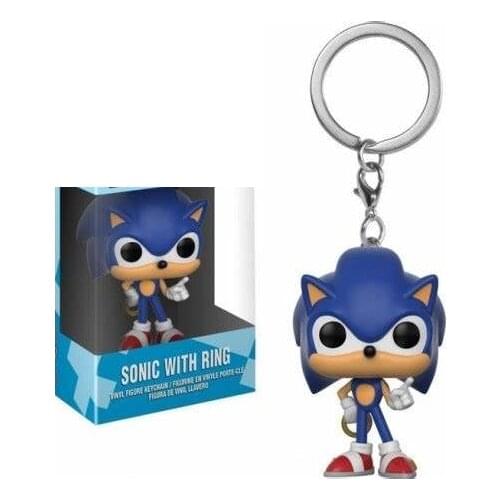 Funko POP Pocket Pop Keychain Super Sonic Hedgehog Garage Kit Doll Ornaments Model Game Relate Collectible Toys For Children