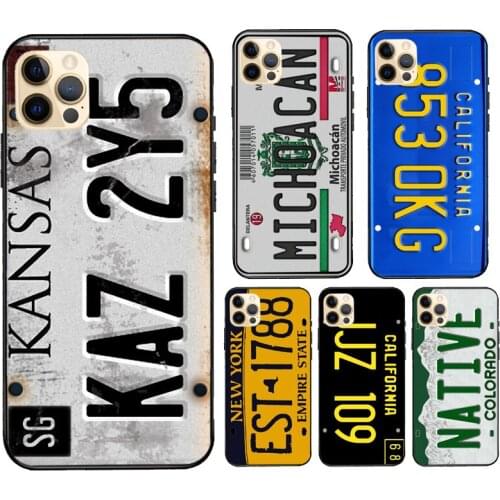 License Plate Number Case For iPhone 11 Pro Max 12 mini Coque For iPhone XR X XS Max SE 2020 6S 7 8 Plus