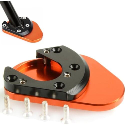 CNC Kickstand Side Stand Extension Pad Plate For RC 125 200 390 Enduro Supermoto SM SMC Adventure 690 950 990 690