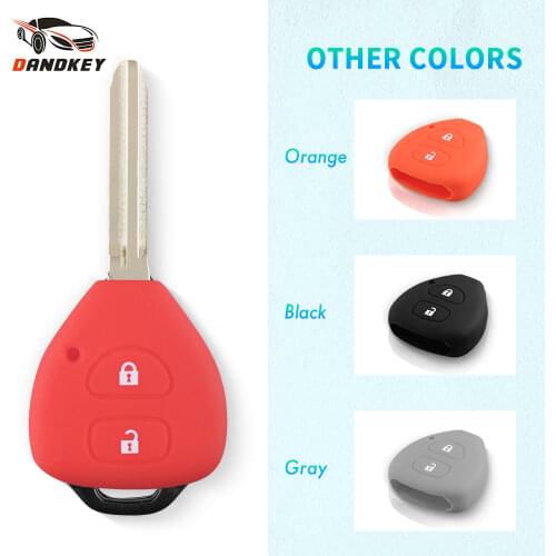 Dandkey Silicone Cover Holder For Toyota YARIS AURIS Remote Key Protector Case 2 Buttons toyota sienna 2011 2005 2006 2007 2008