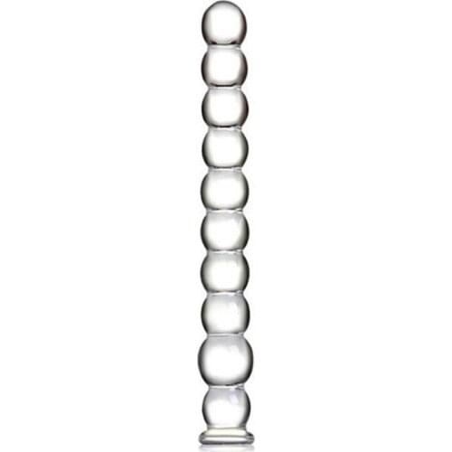 Long Glass Beads Crystal Dildo Dong Penis Pyrex Anal Toys Butt Plug Anus Beads Female Masturbation Unisex Sex Toys for Women Men