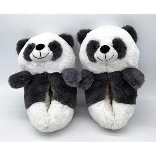 Panda indoor slippers home shoes slippers anime Wood floor women men winter Custom Cartoon with warm panda home shoes shoes home