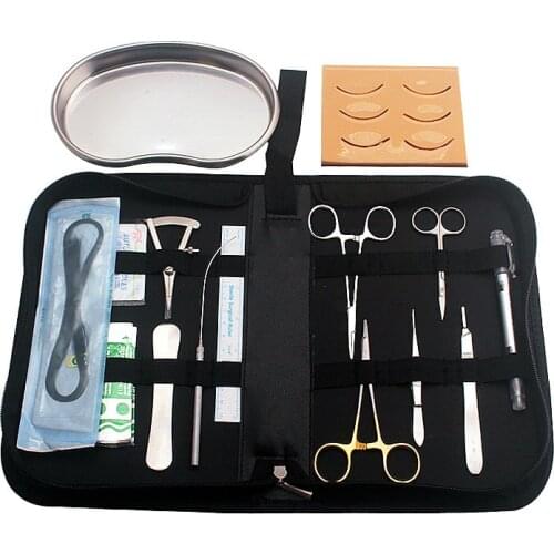 Double eyelid cover with thread embedding Stainless steel surgical instrument set Cosmetic plastic training silicone Model Kit