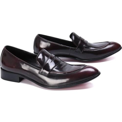 Elegant Gradient Color Man Shoes Luxury Italian Style Business Office Men Formal Shoes Slip On Handmade Men Flats heren schoenen