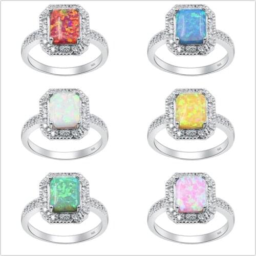 Hermosa 6 Colors Ring Dreamy GIFT Fire Australian Opal HERMOSA JEWELRY Party Hot Rings For Women Size 7# 8