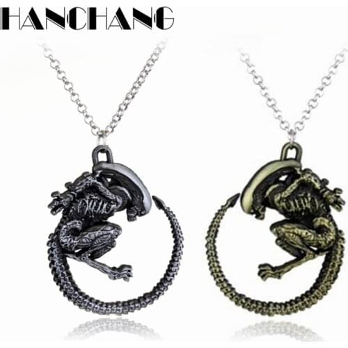 Aliens Predator Necklace AVP Alien Queen Pendant Necklace Men Womens Hip Hop Jewellery Chain Charms Collier