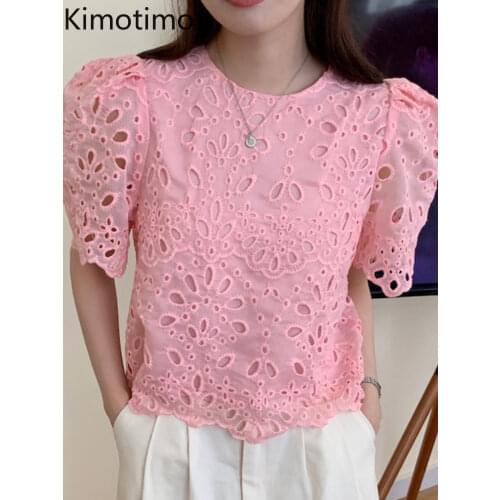 Kimotimo Openwork Blouses
