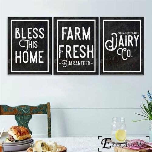 Kitchen Farmhouse Printables Quotes Poster And Print Vintage Decor Picture Canvas Painting Wall Decorations Living Room Plakat