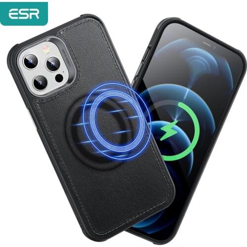 ESR for iPhone 12 Pro Max for MagSafe Certified Leather Case Magnetic Charging Case for iPhone 12 for 12 Pro for MagSafe Case