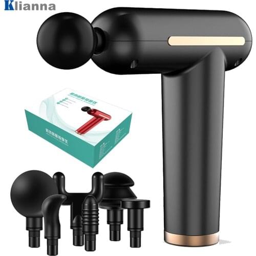 Massage Gun Muscle Massager Percussive Deep Tissue Gun Relief Pain Neck Body Relaxation Fitness Equipment 6 Heads USB Charging