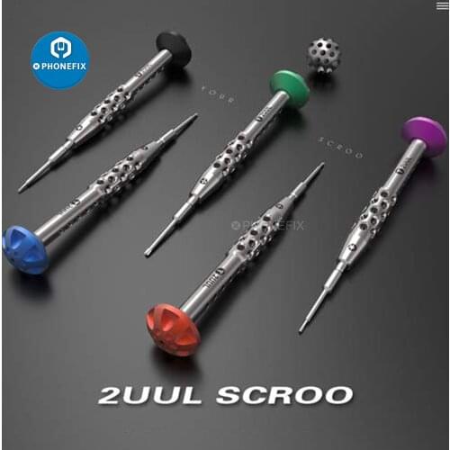 2UUL SCROO Precision Screwdriver Set Aluminium Handle Pentalobe Philips Convex Cross TRI-Point Screw Driver Set For Phone Repair