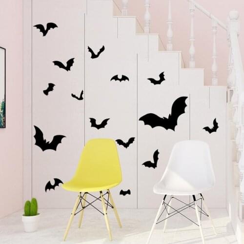 Adhesive Black BugBat Murals Halloween Kids Wall Decor Decals Wall Stickers