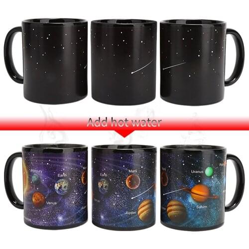 Newest Style Ceramic Mug Changing Color Cup Milk Coffee Mug Friends Present Student Breakfast Cup Star Solar System mugs