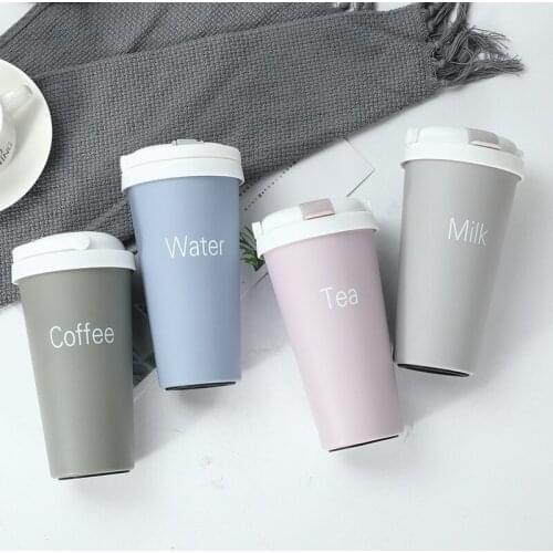 New 304 Stainless Steel European Straw Coffee Cup Office Insulation Cup Creative Outdoor Leisure Car Grinding Cup