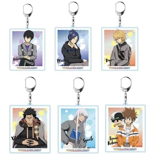 NEW Anime Katekyo Hitman Reborn! Rokudou Mukuro Sawada Tsunayoshi Acrylic Cute Keychain Toy Schoolbag Pendant Keyring Cosplay
