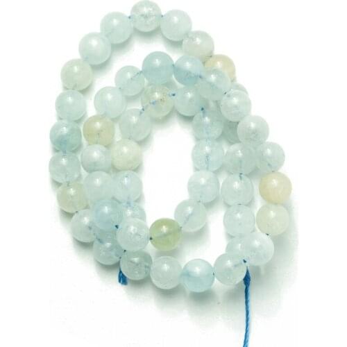 Wholesale Natural Stone Beads Aquamarines 4mm 6mm 8mm 10mm 12mm Loose Beads for Jewelry Making DIY Bracelet Accessories
