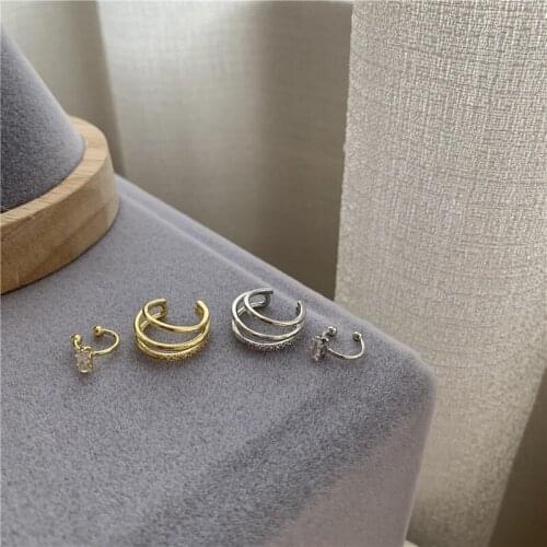 Origin Summer Unique Design Asymmetric Rhinestone Clip Earings for Women Exquisite Rhinestone Earings Party Jewelry Accessories