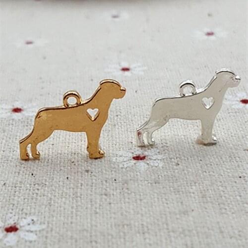 RONGQING 20pcs/lot 15*20MM Greater Mountain Dog animal charms for jewelry making DIY Wholesale Trendy Bichon Frise Dog