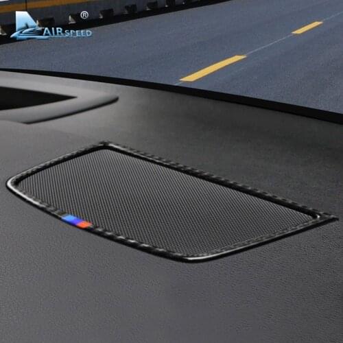 Airspeed for BMW E70 X5 E71 X6 Accessories 08-13 Carbon Fiber Car Interior Dashboard Speaker Cover Trim Decoration Car Stickers