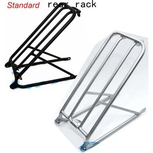 2Colors Aluminum Alloy Bicycle Standard Rear Rack for Brompton Folding Bike R and L Fender Super Light Shelf black silver