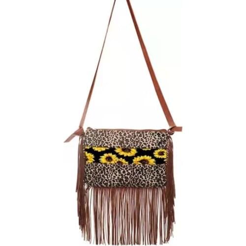 Tassel Crossbody Bag New Casual Ladies Leopard Patchwork Fringed Messenger Bags