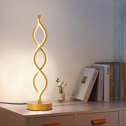 Remote LED Table Light Modern Aluminum Bedroom Bedside Night Light Home Living Room Study Desktop Lamp Art Deco Strip Desk Lamp