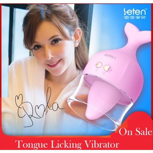 Cute Rechargable Tongue Licking Vibrator 10 Speed Vacuum Nipple Sucker Vaginal Clitoral Stimulator Body Massage Sex Adults Toys