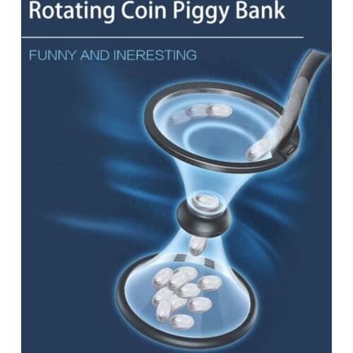 10.5 Inch Vortex Coin Piggy Bank For Kids And Adults Savings Money Bank That Spins Loose Change Best Birthday Desk Decoration