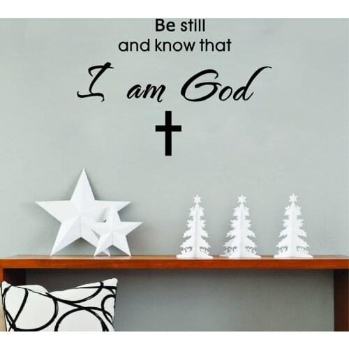 "Be Still and Know that I am God" Vinyl Wall Sticker Religious Quotes God Blessing Wall Decal For Home Living Room Decoration