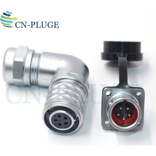 WEIPU SF1214/S SF1213/P IP67 Waterproof 5 pin Aviation Flange Connector,90 Degree Curved Cable Connector,Male Socket Female Plug