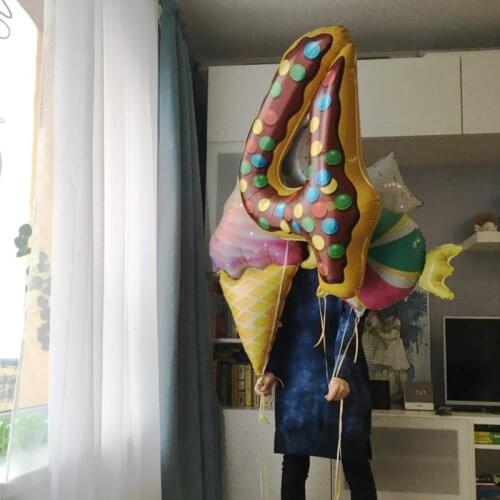 Donut Foil Balloon 40inch number candy balloons Kids 1st Birthday party decor Air Balloons Supplies baby shower girl boy baloon