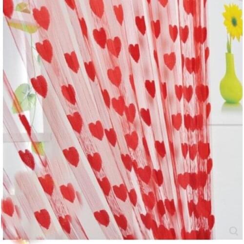 Heart pattern Curtain Door shelter curtain Thread Curtains Window Wall Panel Room Divider Doorway Home Living Room Wedding Deco