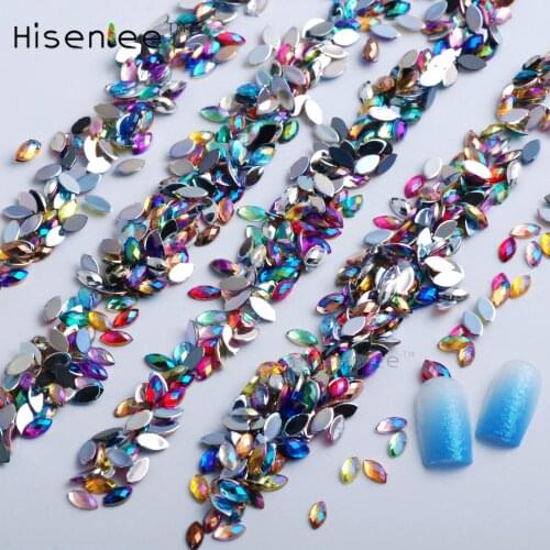 16 Kind Colors 3x6mm Tear Nail Art Decorations Horse Eye Acrylic Rhinestone 100Pcs For 3D Nail Accessories Charms