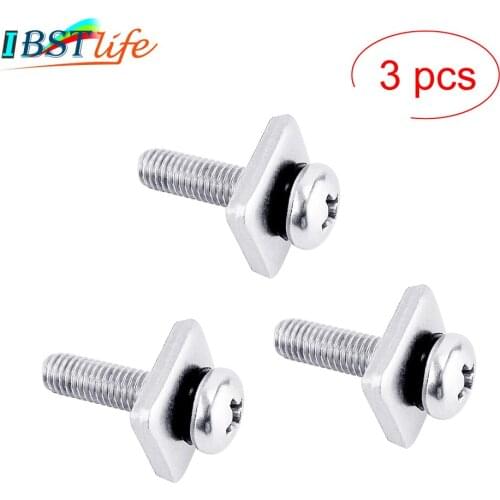 3PCS Boat Surfboard Tail Fin Screw Surf Fin Nails Bolt Screws Longboard Sliding Fin Screws Single Fin Screw with Plate Surfing
