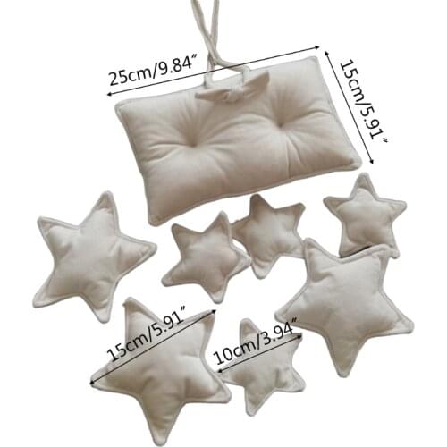 9 Pcs/Set Newborn Photography Props Baby Posing Square Pillow+Stars Kit for Infants Photo Shooting Fotografi