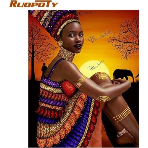 RUOPOTY 5D DIY Diamond Painting Full Square/Round Woman Diamond Embroidery Sale Portrait Handicraft Decor For Home