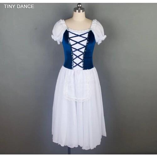 White Chiffon Puff Sleeve Ballet Dance Costume with long Chiffon Dress for Girls and Women Lyrical, Contemporary Dresses 19019