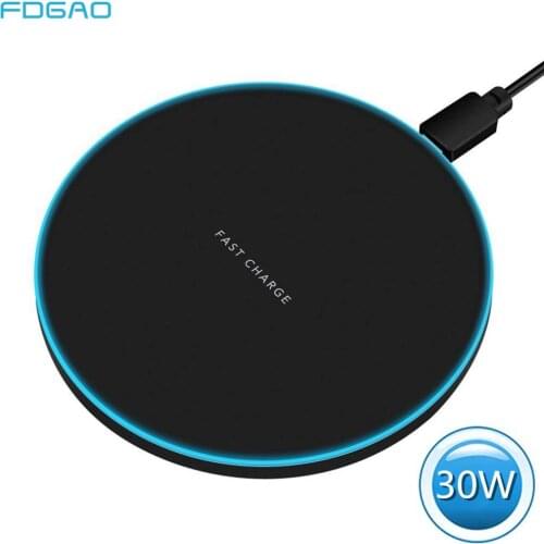 FDGAO 30W Qi Wireless Charger For iPhone 12 11 Pro XS Max Mini X XR 8 Samsung S20 S10 Xiaomi Mi 10 9 Induction Fast Charging Pad