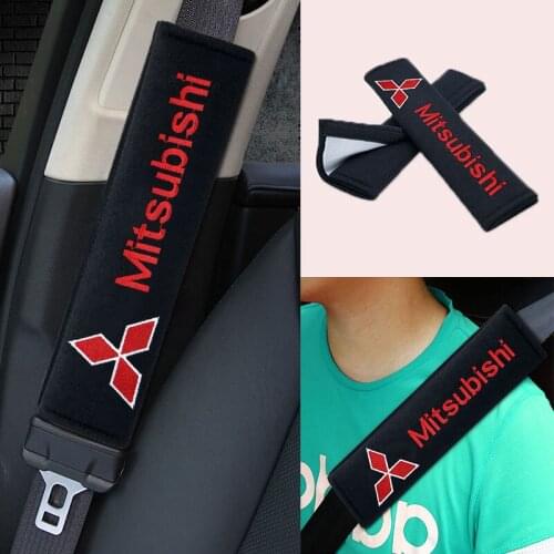 2pcs Car Cotton Seat Belt Cover Protector Accessories Interior For Mitsubishis lancer Outlander ASX Lancer EX Pajero L200 EVO