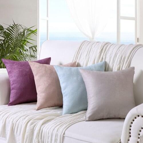 Cheap Solid Color Cushion Covers 45x45 cm Soft 2 Pieces Square Throw Pillow Cover for Car Chair Party Hotel High Quality