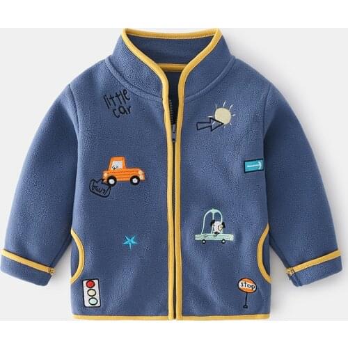 Baby Clothes 2021 New Winter Cartoon Car Hoodies for Boys with Zipper Korean Style Kids Fleece Sweatshirt Childrens Clothing