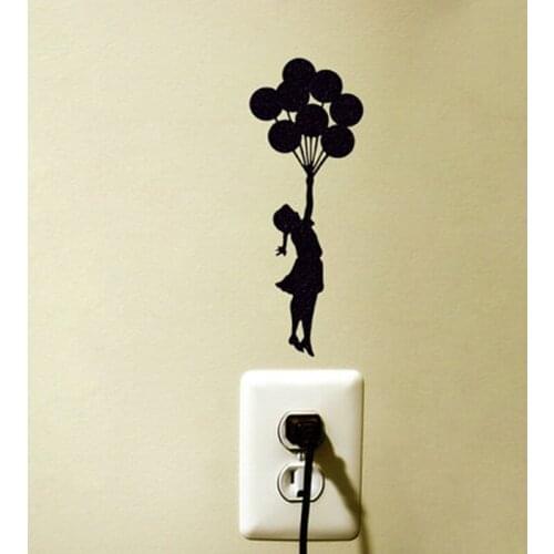 Children Balloon Art Switch Sticker Living room Bedroom Decorative Wall Stickers Vinyl Waterproof Murals JG1444