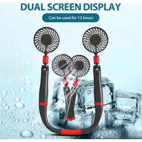Two-in-one Hanging Neck Fan Folding Detachable Summer Outdoor Sports Fan Cooling Handheld Usb Rechargeable Fans