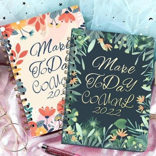 2022 Academic Year Planner 24-Hole Double-Coil Binding Daily Weekly Monthly Notebook 2022 Academic Year Planner