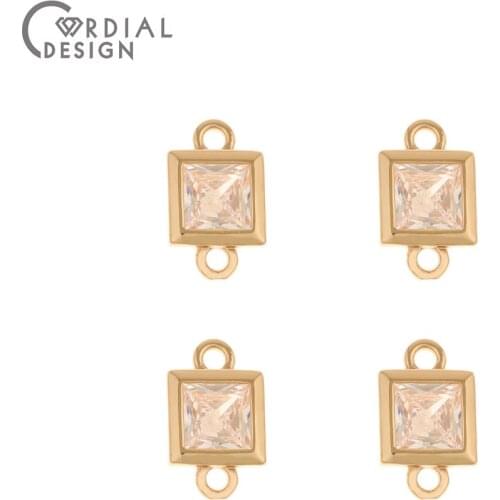 Cordial Design 100Pcs 8*13MM Jewelry Findings & Components/DIY Connectors/Earring Making/Hand Made/CZ Charms/Earring Accessories