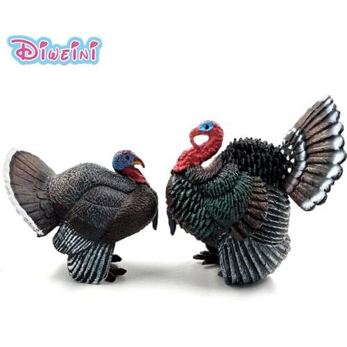Hot toys Simulation turkey bird action figure plastic chicken Animal Model garden decoration figurine one piece Gift for Kids