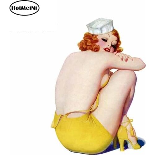 HotMeiNi 13cm X 9.2cm for American Retro Beauty Car Decal Window Stickers DIY Sticker Car Accessories Anime Occlusion Scratch